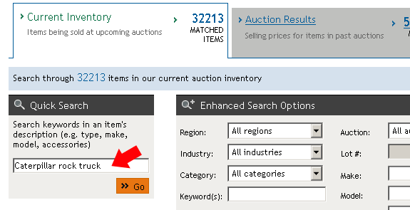 Quick search = keyword search