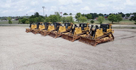 2012 Caterpillar D8Ts at the Ritchie Bros Columbus yard