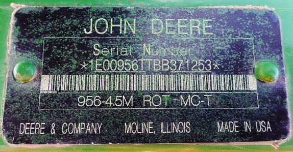 Serial number of the mower conditioner sold by Ritchie Bros. Serial number of the mower conditioner sold by Ritchie Bros.