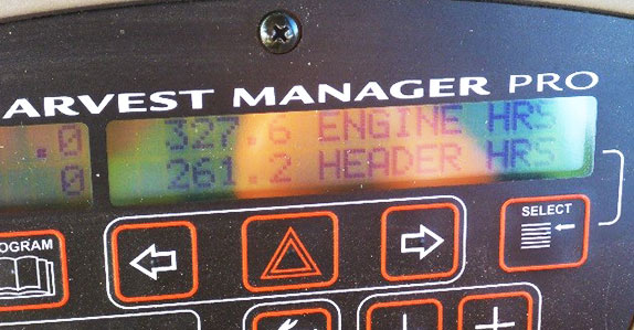 Odometer of a used swather Odometer of a used swather