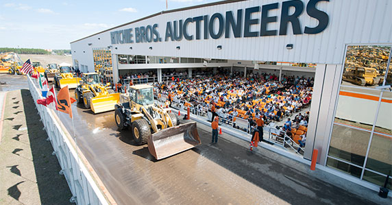 Construction equipment on the Ritchie Bros. ramp at Orlando Construction equipment on the Ritchie Bros. ramp at Orlando
