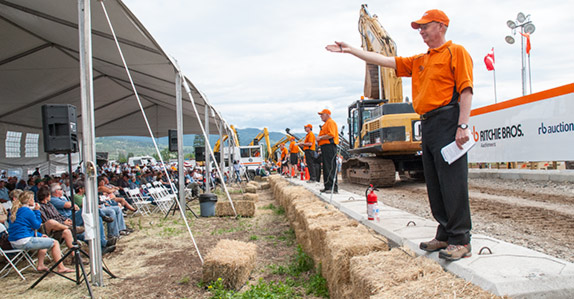One of the many off-site auctions Ritchie Bros. organizes on behalf of equipment sellers